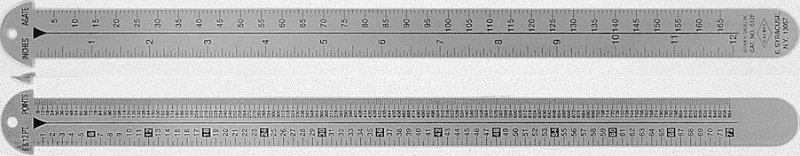 (image for) Gabel 612F-18" Line Gauge Inches/Points/Agates